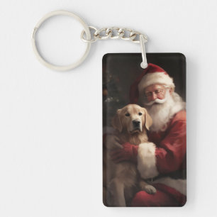 Golden Retriever with Santa Clause Christmas