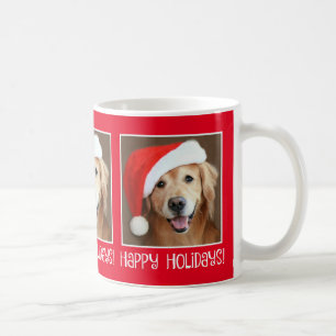 Golden Retriever With Santa Hat Holiday Christmas Coffee Mug