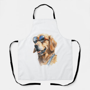 Golden Retriever with Sunglasses  Apron
