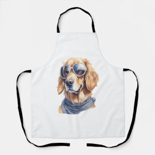 Golden Retriever with Sunglasses Apron