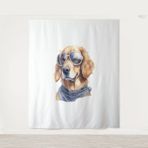 Golden Retriever with Sunglasses  Tapestry