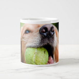 Golden Retriever With Tennis Ball Large Coffee Mug