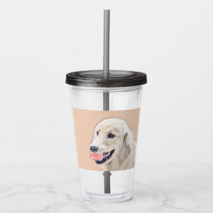 Golden Retriever with Tennis Ball Painting Dog Art Acrylic Tumbler