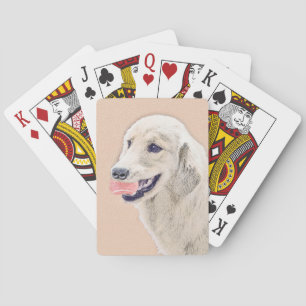 Golden Retriever with Tennis Ball Painting Dog Art Playing Cards
