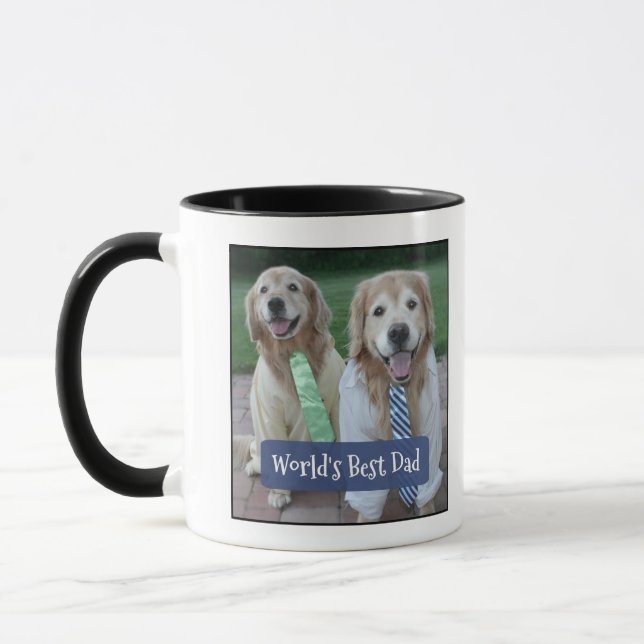 Golden Retriever World's Best Dad Father's Day Mug (Left)