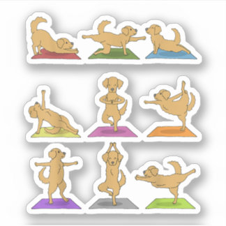 Golden Retriever Yoga T-Shirt Funny Dogs In Yoga P