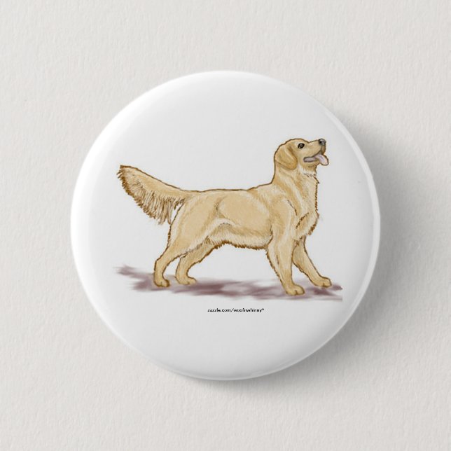 Golden Retrievers 2 Inch Round Button (Front)