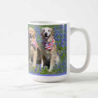 Golden Retrievers Blue Bonnet Mug