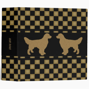 Golden Retrievers Chequered Personalized Binder