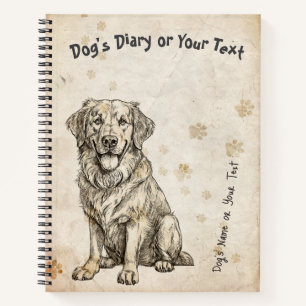 Golden Retriever's Diary Notebook