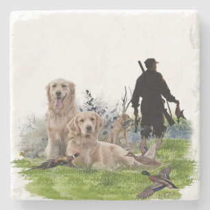 Golden Retrievers - Excellent hunting dogs Stone Coaster