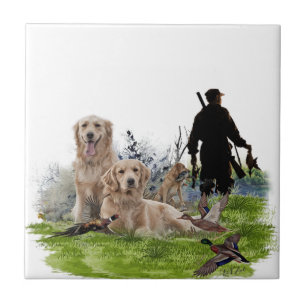 Golden Retrievers - Excellent hunting dogs Tile