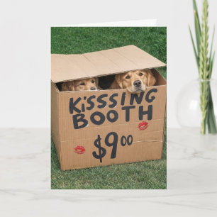 Golden Retrievers In Kissing Box Card