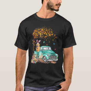 Golden Retrievers Love Bunny Truck Hunt Eggs Tree  T-Shirt