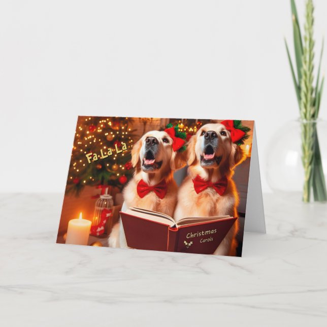Golden Retrievers Sing Christmas Card (Front)