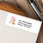 GOLDEN RETRIVER SANTA HAT SNOWMAN CUSTOM<br><div class="desc">Top off your mailing with these dog inspired  return address labels featuring watercolor Golden Labrador in Santa Hat with a snowman and a pine tree. Customize with family signature and address in a nice modern font.
Perfect for dog lovers,  vintage dog,  Labrador owner Retrievers lover</div>