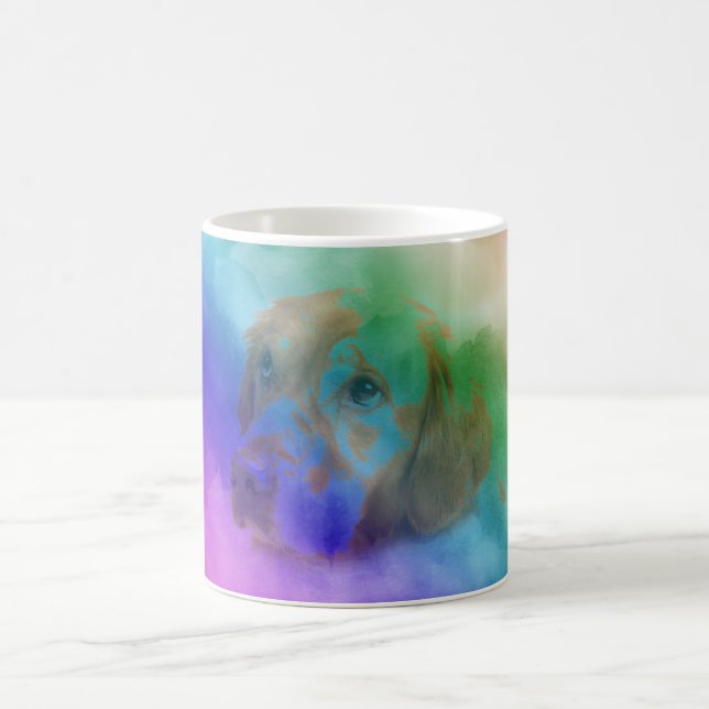 Golden Retrivers Aquarelle Art Photo Café Mug (Centre)