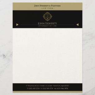 Golden Retro Scales of Justice Professional Letterhead