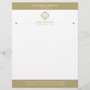 Golden Retro Scales of Justice Professional Letterhead