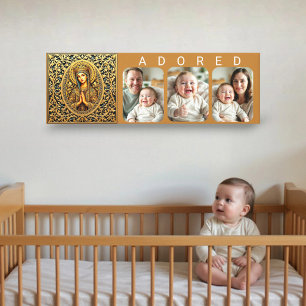 Golden Reverence Virgin Mary - ADORED Baby Photo  Canvas Print