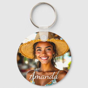 Golden Reverence Virgin Mary Keychain