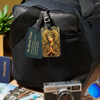 Golden Reverence Virgin Mary Luggage Tag