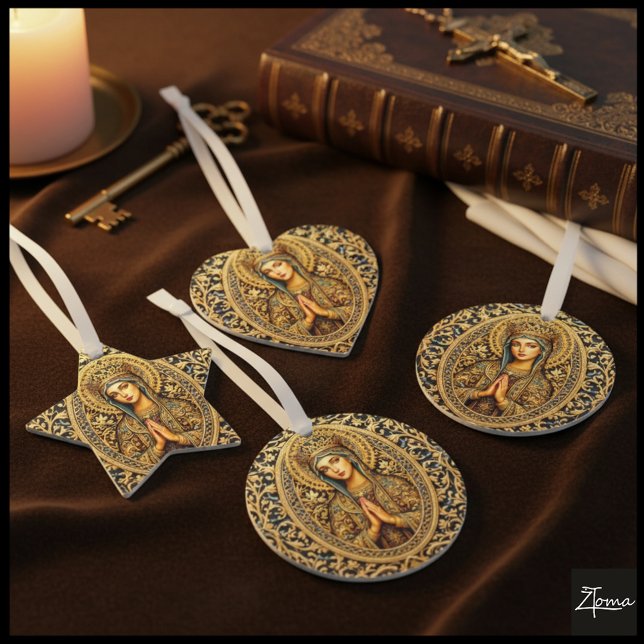Golden Reverence Virgin Mary Ornament (Creator Uploaded)