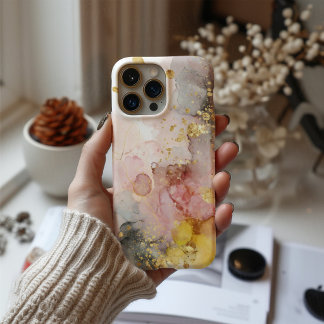 Golden Reverie – Abstract Watercolor & Gold Phone  iPhone 16 Case