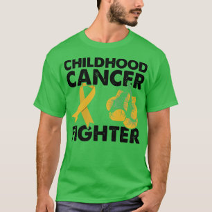 Golden Ribbon Boxing Gloves Childhood Cancer Fight T-Shirt