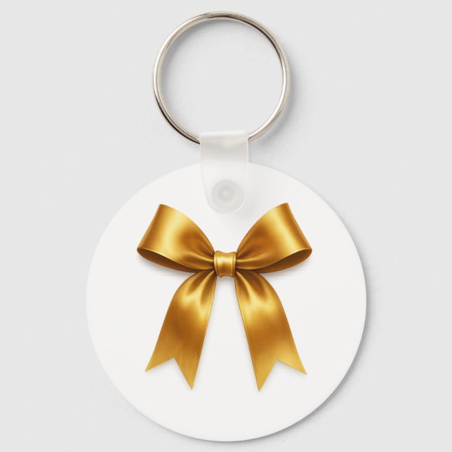 Golden Ribbon Pattern — Elegant Minimal Luxury Keychain (Front)