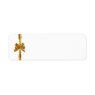 Golden Ribbon With Bow On White Background