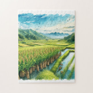 Golden Rice Fields – Japanese Countryside Puzzle