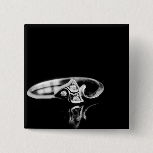 Golden ring 2 inch square button (Front)