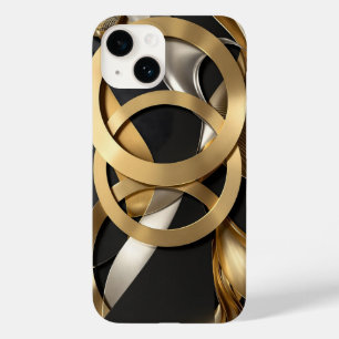 Golden Rings Abstract Art – Modern Luxury Design Case-Mate iPhone 14 Case