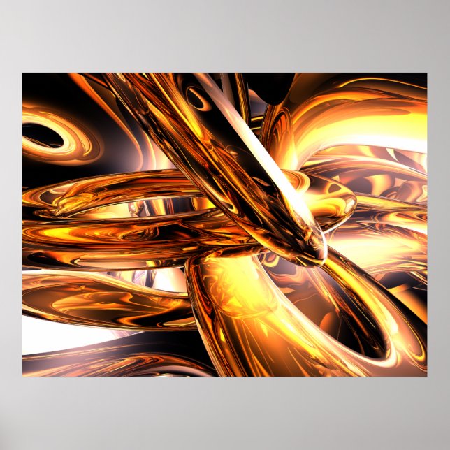 Golden Rings Abstract Poster (Front)