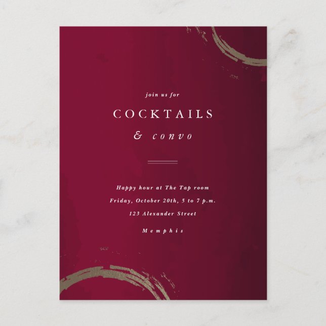 Golden Rings Cocktail Party Invitation (Devant)