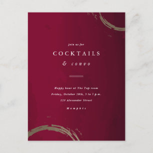 Golden Rings Cocktail Party Invitation Postcard