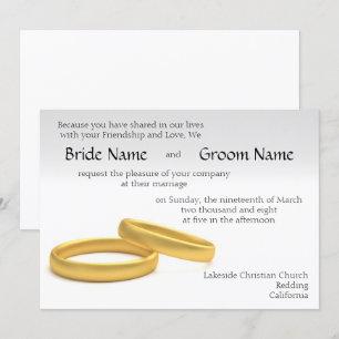 Golden Rings Faire-part de mariage Tem