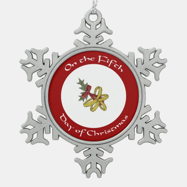 Golden Rings Fifth Day of Christmas Ornament (Front)