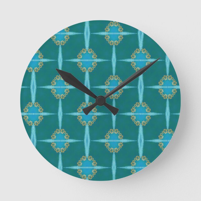 Golden Rings Round Clock (Front)