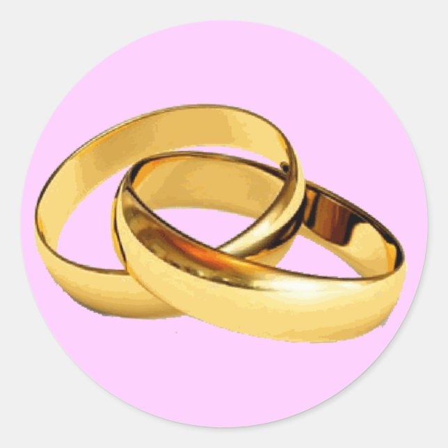 Golden Rings  Wedding Invitations Envelope Seals (Front)