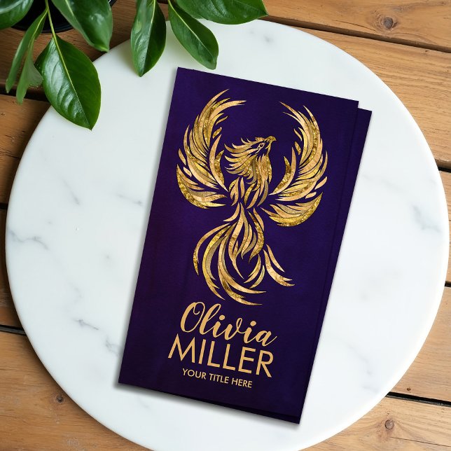 Golden Rising Phoenix Bird  Business Card (Creator Uploaded)