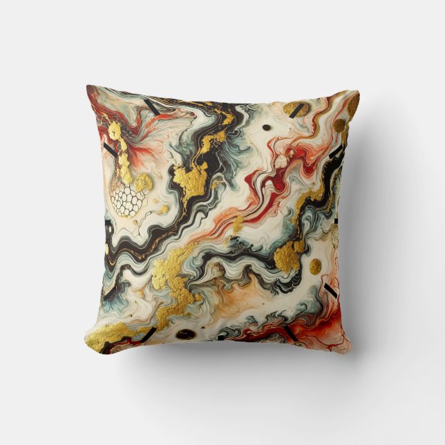 Golden rivers throw pillow (Front)
