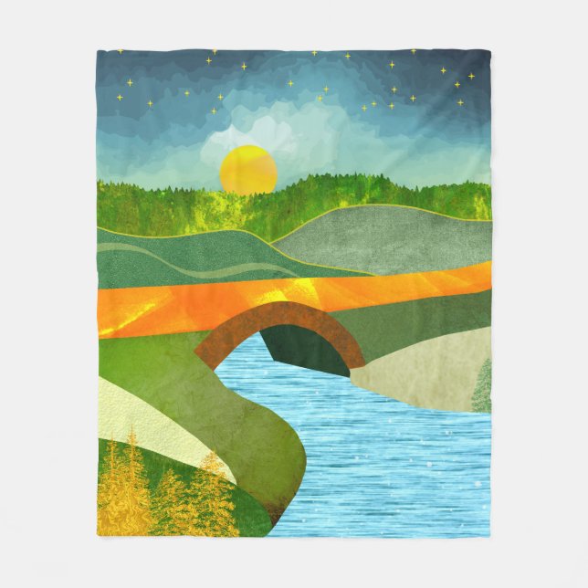 Golden Road Fleece Blanket (Front)
