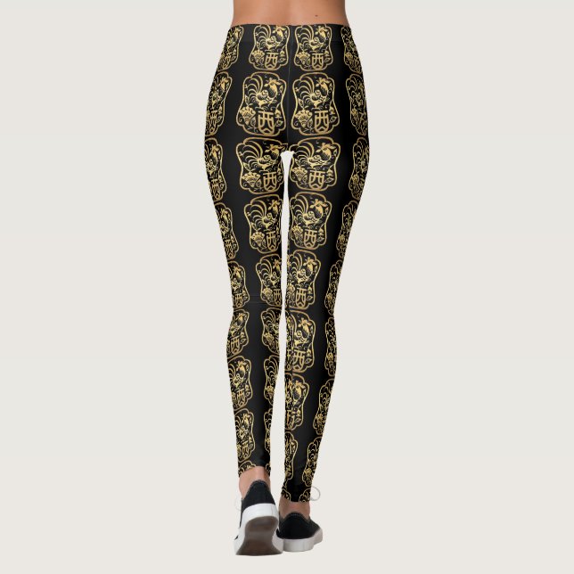 Golden Rooster Année 2017 S Papercut leggings noir (Dos)