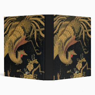 Golden Rooster Bird Japanese Classic Antique Binder