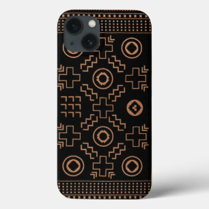 Golden Roots: Black & Tribal Moroccan Elegance iPhone 13 Case