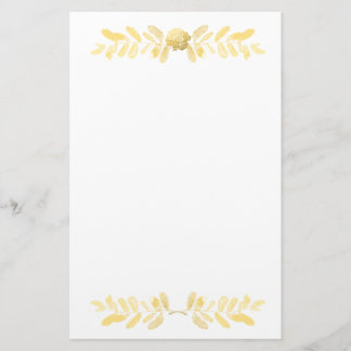 Golden Rose and leaves Stationery