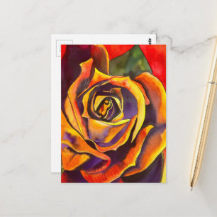 Golden Rose Art Postcard