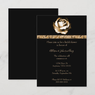 Golden Rose Bridal Shower Invite